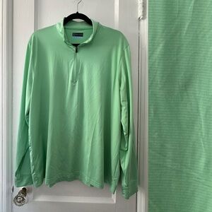PGA Tour Golf 1/4 Zip Up Pullover Mens Shirt Green Size Large